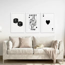 Trendy Playing Card Wall Art Set of 3 Prints by Wall Art Set
