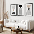 Neutral Mid-Century Modern Wall Art | Set of 3 by Wall Art Set
