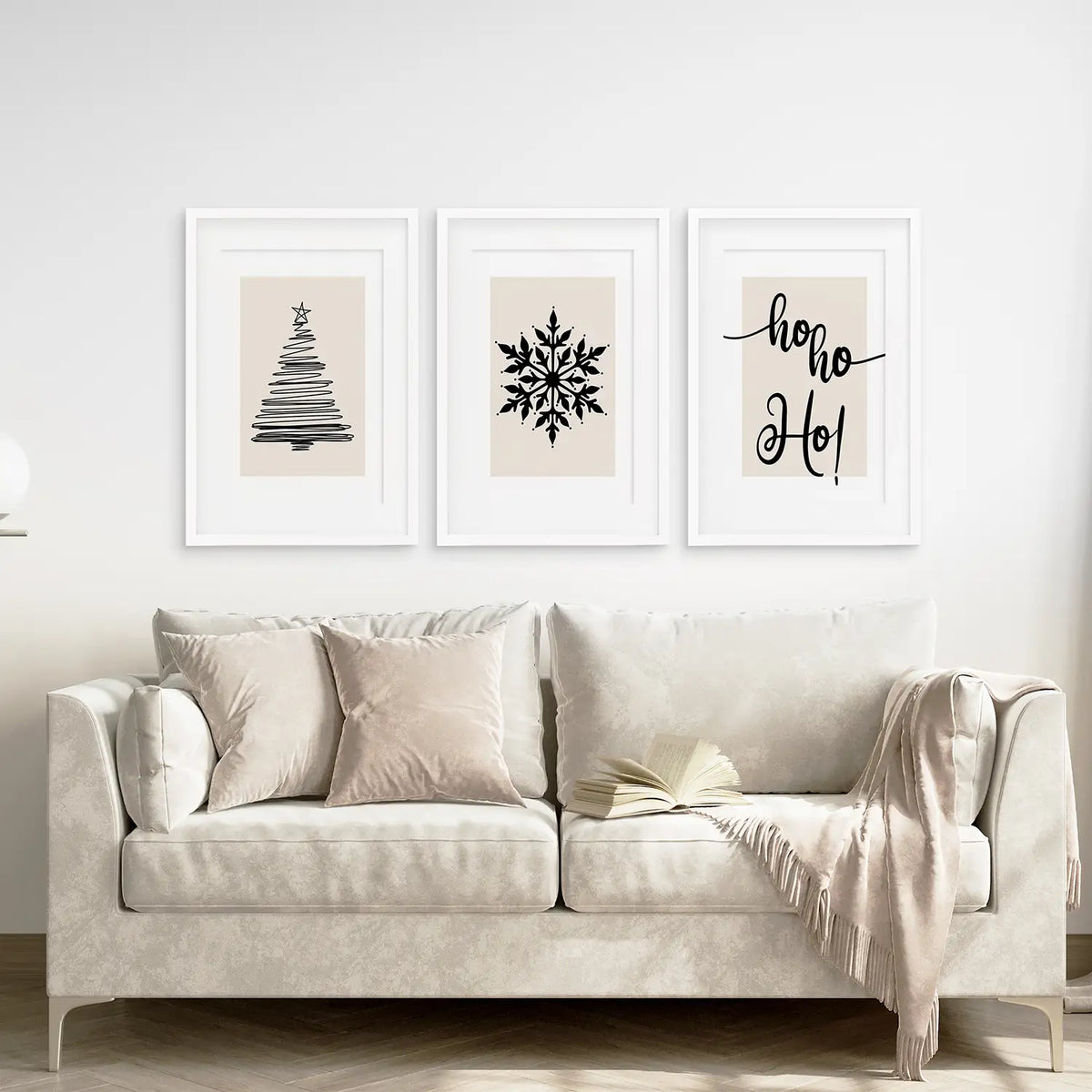 Nordic Style Xmas Triptych Wall Art Prints Set, photo 2 of 9
