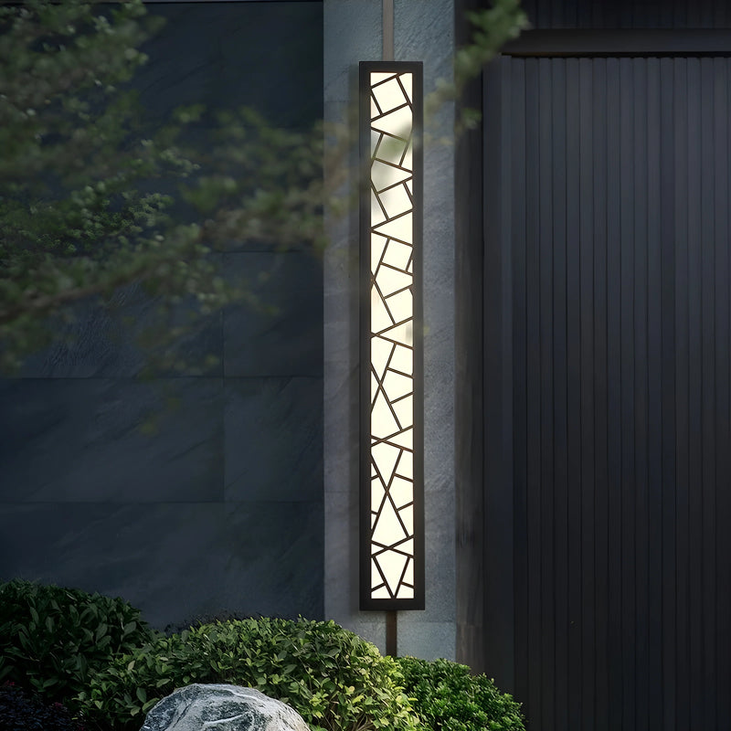 Black Creative Design Outdoor Waterproof Aluminum LED Tall Wall Lamp For Villa