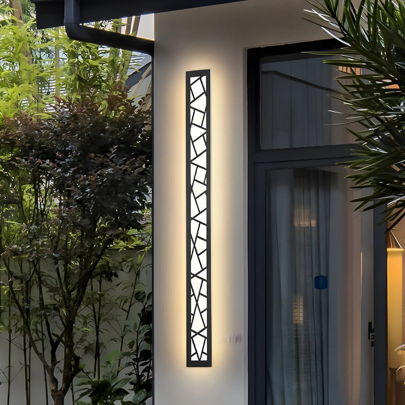 Black Creative Design Outdoor Waterproof Aluminum LED Tall Wall Lamp For Villa