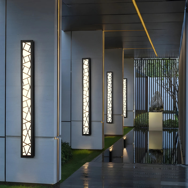 Black Creative Design Outdoor Waterproof Aluminum LED Tall Wall Lamp For Villa