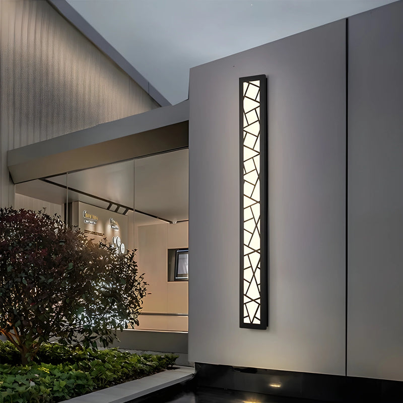 Black Creative Design Outdoor Waterproof Aluminum LED Tall Wall Lamp For Villa