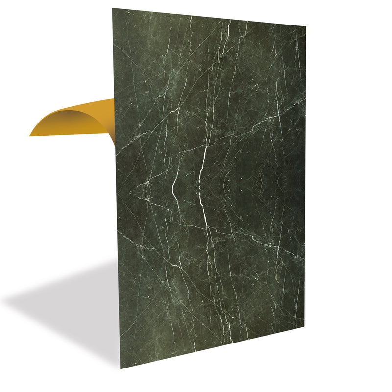 Black Marble Look Peel&Stick PVC Panel for Wall and Floor - 16"x24"