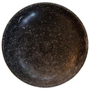 Round Black Marble Pedestal Bathroom Sink With Polished Finish