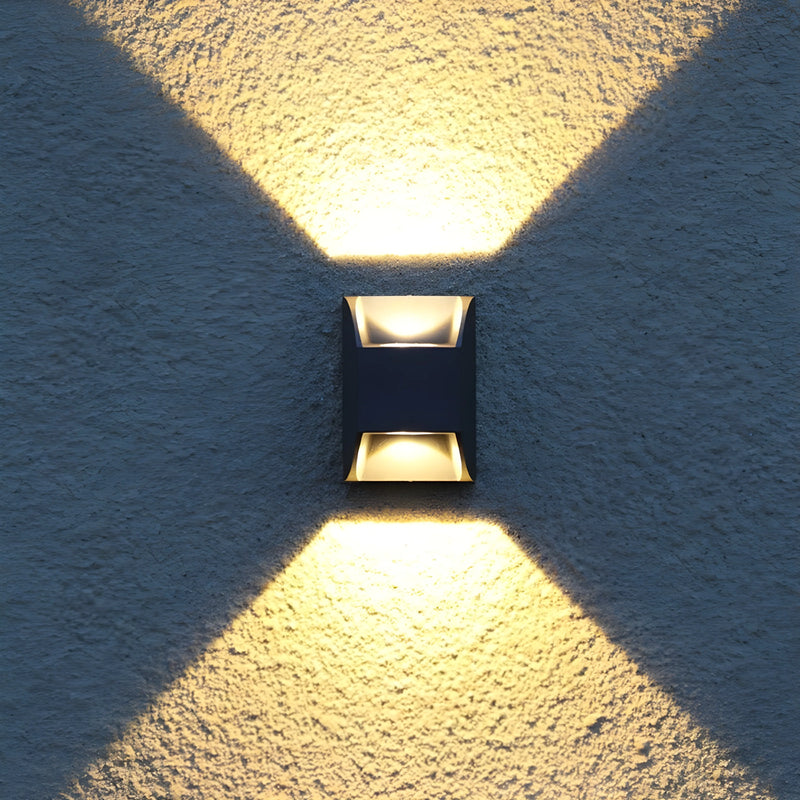 Black Modern Outdoor Waterproof Aluminum LED Wall Sconce For Garden, Courtyard