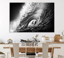 Black Ocean Wave at Sunset Canvas Art, Large Wall Print of