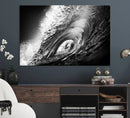 Black Ocean Wave at Sunset Canvas Art, Large Wall Print of