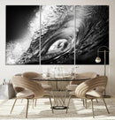 Black Ocean Wave at Sunset Canvas Art, Large Wall Print of