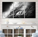 Black Ocean Wave at Sunset Canvas Art, Large Wall Print of