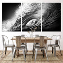 Black Ocean Wave at Sunset Canvas Art, Large Wall Print of