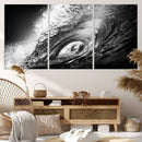 Black Ocean Wave at Sunset Canvas Art, Large Wall Print of