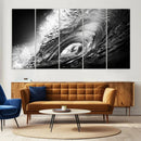 Black Ocean Wave at Sunset Canvas Art, Large Wall Print of
