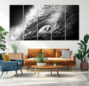 Black Ocean Wave at Sunset Canvas Art, Large Wall Print of