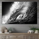 Black Ocean Wave at Sunset Canvas Art, Large Wall Print of