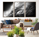 Black Ocean Wave at Sunset Canvas Art, Large Wall Print of