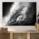 Black Ocean Wave at Sunset Canvas Art, Large Wall Print of
