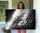 Black Ocean Wave at Sunset Canvas Art, Large Wall Print of