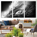 Black Ocean Wave at Sunset Canvas Art, Large Wall Print of