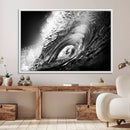 Black Ocean Wave at Sunset Canvas Art, Large Wall Print of