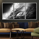Black Ocean Wave at Sunset Canvas Art, Large Wall Print of