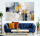 Black Orange Abstract Wall Art Canvas Print, Contemporary