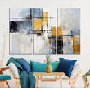 Black Orange Abstract Wall Art Canvas Print, Contemporary