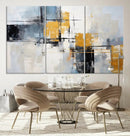 Black Orange Abstract Wall Art Canvas Print, Contemporary