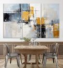 Black Orange Abstract Wall Art Canvas Print, Contemporary