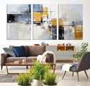 Black Orange Abstract Wall Art Canvas Print, Contemporary