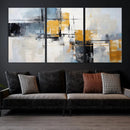 Black Orange Abstract Wall Art Canvas Print, Contemporary