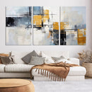 Black Orange Abstract Wall Art Canvas Print, Contemporary