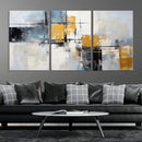 Black Orange Abstract Wall Art Canvas Print, Contemporary