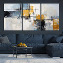 Black Orange Abstract Wall Art Canvas Print, Contemporary