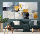 Black Orange Abstract Wall Art Canvas Print, Contemporary