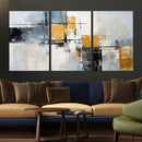 Black Orange Abstract Wall Art Canvas Print, Contemporary