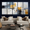 Black Orange Abstract Wall Art Canvas Print, Contemporary