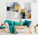 Black Orange Abstract Wall Art Canvas Print, Contemporary