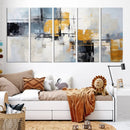 Black Orange Abstract Wall Art Canvas Print, Contemporary