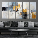 Black Orange Abstract Wall Art Canvas Print, Contemporary