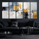 Black Orange Abstract Wall Art Canvas Print, Contemporary