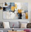 Black Orange Abstract Wall Art Canvas Print, Contemporary