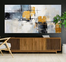 Black Orange Abstract Wall Art Canvas Print, Contemporary
