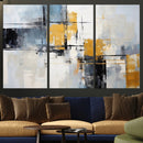 Black Orange Abstract Wall Art Canvas Print, Contemporary