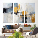 Black Orange Abstract Wall Art Canvas Print, Contemporary