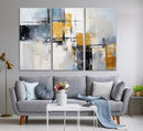 Black Orange Abstract Wall Art Canvas Print, Contemporary