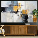 Black Orange Abstract Wall Art Canvas Print, Contemporary