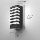 Black Outdoor Waterproof Aluminum LED Wall Sconce For Porch, Garden