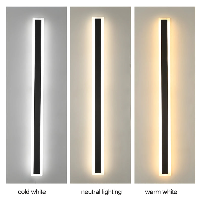 Black/White/Gold Outdoor Waterproof Tall Aluminum LED Wall lamp For Garden