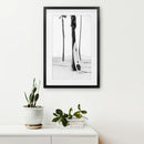 Black White Boho Summer Poster. Surfboard, Palm Trees by Wall Art Set